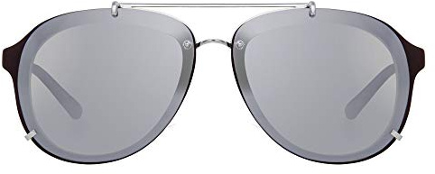 Phillip Lim Sonnenbrille Unisex kastanienbraun/hellgrau und silber Pilotenbrille mit silbernen verspiegelten Gläsern Kategorie 3 - PL162C4SUN