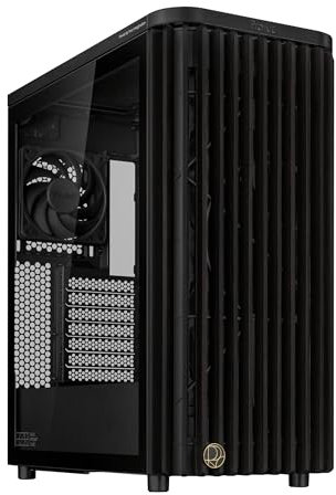 ASUS ProArt PA401 WOOD TG, Case Gaming ATX in Vetro Temperato e Pannello Frontale in Legno, Ventola Posteriore da 120 mm e 2 Ventole Frontali con PWM da 160 mm, Hub per Ventole Integrato, Nero
