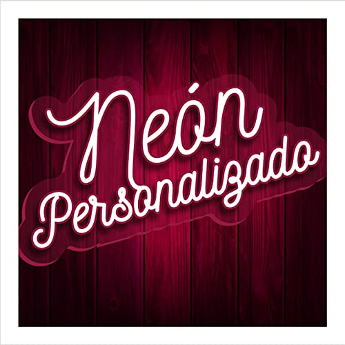 Rótulo neón luz led sobre base de metacrilato personalizado | Uso para interior y exterior | Diferentes tamaños | (Texto 1 Línea, 75 cm) | Neones personalizados