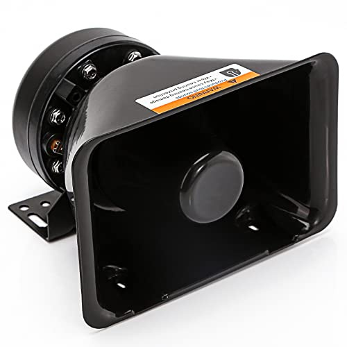 BooYu 200 Watt Rectangle High-Performance PA Siren Horn Speaker [8 Ohms] [125-135 dB] [IP66 Waterproof] [Compatible with 100-200 Watt Siren System] for Car, Vehicles