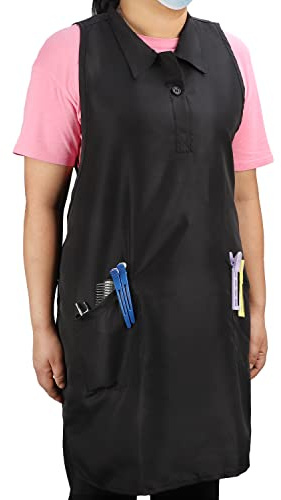 Segbeauty Hair Stylist Vest, Barber Vest Hairdresser Sleeveless Apron with 2 Pocket for Women, Adjustable V-neck Cosmetology Salon Apron Pet Groomer Gown SPA Uniforms Protective Work Clothes Large