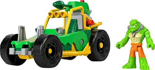Imaginext DC Super Friends Killer Croc-figur och leksaksbil med projektilavfyrare för barn från 3 år, HML05