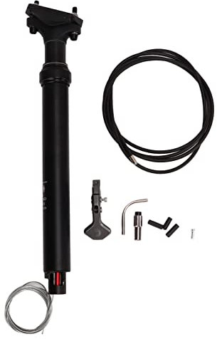 Buachois Fahrrad Sattelstütze 100mm Hub Schwarz Aluminiumlegierung Federsattelstütze Fahrrad Hydraulische Stoßdämpfer Sattelstütze(31.6mm)