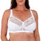 Women's Total Support Non Wired Lace Full Cup Non Padded Soft Cup Bra (White, 36DD)