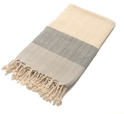 Natural-Soft Leinen Hamamtuch Saunatuch für Damen Herren - Badetuch - Saunatuch - Pestemal 50% Flachs 50% Baumwolle - Leicht & Saugfähig - Orientalisches Bade-Tuch 90x180cm