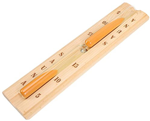 YARNOW Sauna Sanduhr Holz Timer 15 Minuten Sanduhr Wiederverwendbar Saunaraum Timer Langlebiges Material Klare Kalibrierung Badezimmer Sauna Zubehör Zeitschaltuhr für Trockendampfbad Glas