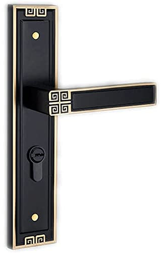 OLOTU Türklinken Türgriff aus reinem Messing, ergonomischer Retro-Türknauf für alle Arten von Holztüren, langlebiges Schlossset mit Schlüssel Schlösser