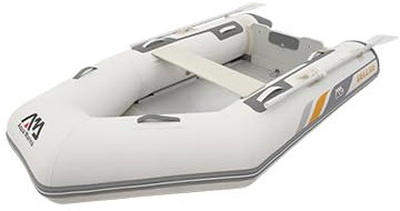 trends4cents PureHaven Schlauchboot 5 Personen 330x153 cm mit Hochdruck-PVC-Gewebe Handpumpe Sitzbank Transporttasche Holzboden Paddel bis 15 PS Weiß