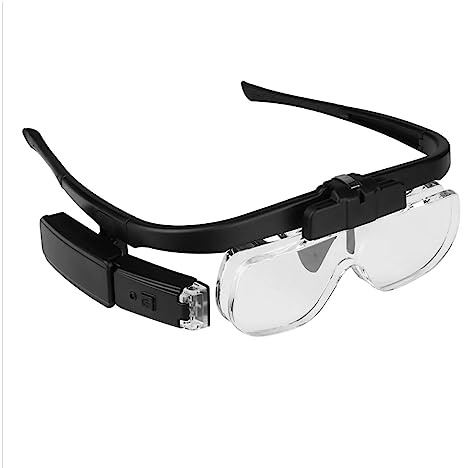 EUROXANTY Lupa Led Recargable | Gafas con Lupas Ajustables para Leer y Pintar Miniaturas | Aumento de 1.5x, 2.0x y 2.5x