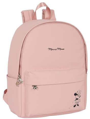 Safta MINNIE TEEN MISTY ROSE Laptop-Rucksack, 35,6 cm (14,1 Zoll), ideal für Jugendliche unterschiedlichen Alters, bequem und vielseitig, Qualität und Stärke, 31 x 16 x 40 cm, Pastellrosa, babyrosa,