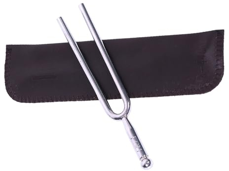 Standard Stimmgabel aus Edelstahl für Instrumente, Präzises Musikinstrument | Silber, Aufbewahrungstasche und Schale, für Zuhause und Reise, für Saiteninstrumente