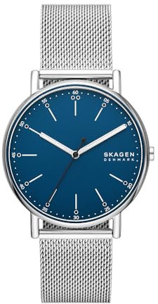 Skagen Signatur Herrenuhr, Quarz-Dreizeigerwerk mit Edelstahlarmband