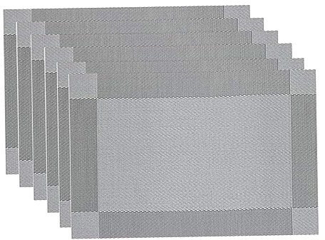 HEMOTON 6 Pezzi Sottopiatti Tovagliette Quadrate Semplice Tovaglietta