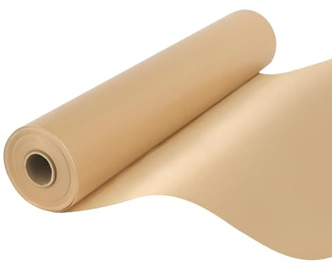 Papel pergamino sin blanquear para hornear, 15 pulgadas x 200 pies, 275 pies cuadrados, papel de hornear resistente con cortador deslizante, rollo de papel de pergamino marrón antiadherente para