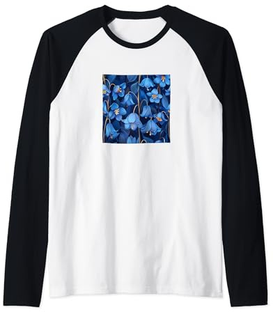 Motif floral jacinthe des bois Manche Raglan