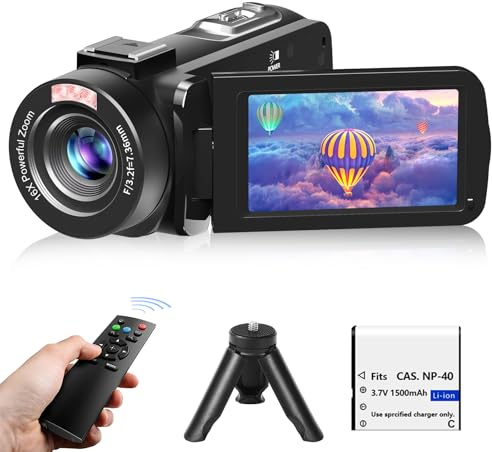 Cámara de video, videocámara Full HD 1080P 30MP, cámara de vlogging para YouTube con visión nocturna infrarroja, zoom digital 18X visualización LCD de 3 pulgadas, cámara digital, grabadora de video