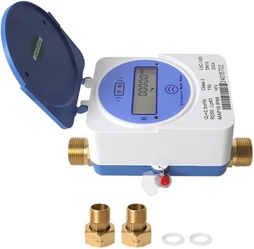 Tuya Zigbee Smart Kaltwasserzähler IP68, Wasserdurchflussmesser mit Zubehör für Garten & Haus (15mm)