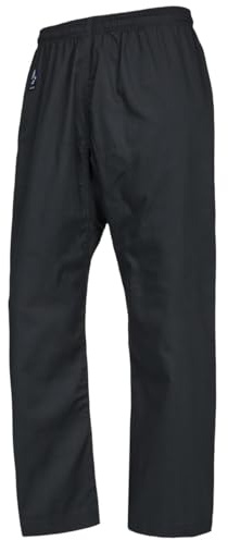 TEKKA BUDO Kampfsport Hose Basic - Schwarz mit Elastikbund schwarz - Karate, Taekwondo, Ninjutsu