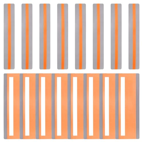 PATIKIL 16Pcs Bandes de Surlignage pour La Lecture Guidée, 2 Tailles de Signets de Surlignage Colorés, Règles de Suivi de La Lecture avec Bande Transparente, Orange