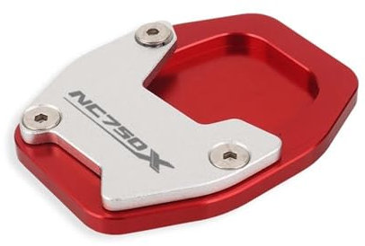 VQLDPX Motorrad-Seitenhalterungspolster, Ständerplatten-Verlängerungspolster Für NC750X NC 750 X NC750 X 2021-2023 Ständerfußpolster Motorradständer Platte Verbreiterung(Rot)