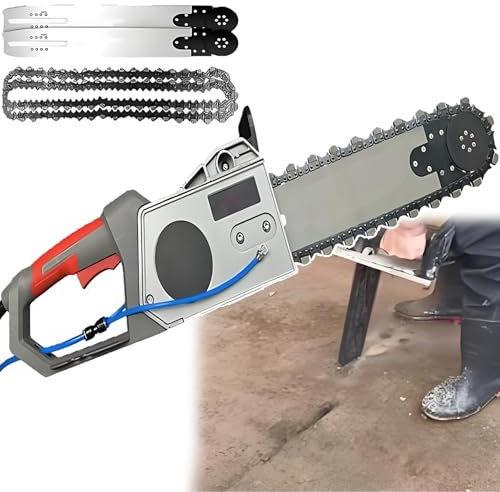 Scie À Béton Électrique Portable À Eau,Avec 2 Chaînes Diamantées Et Pompe À Eau,Coupe Sans Angle Mort Et Dissipation Thermique Par Circulation | Scie À Béton Électrique À Eau 6 000 Tr/Min,480