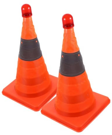 TOPBATHY 2pezzi Cono Pieghevole Luce Led Cono Di Sicurezza Stradale Riflettente Multifunzione Stradale Pieghevole