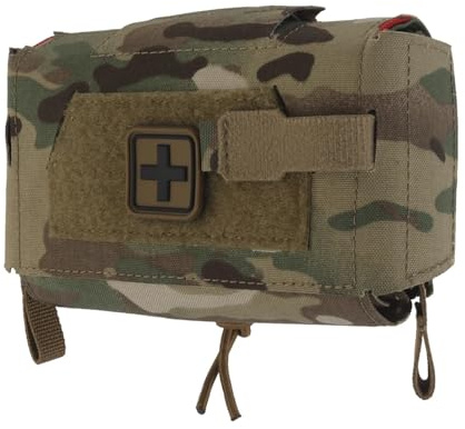 YChoolco Kompaktes Trauma-Medizinset Taktische MOLLE-Schnell-Erste-Hilfe-Tasche Zweiteiliges Überlebenssystem Medizin-Rolltasche Hypalon-Grifftasche