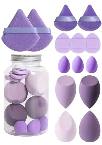 Set di 14 spugne per il trucco, 7 spugne per il trucco e 7 spugnette per, strumenti di bellezza per fondotinta, correttore cosmetico