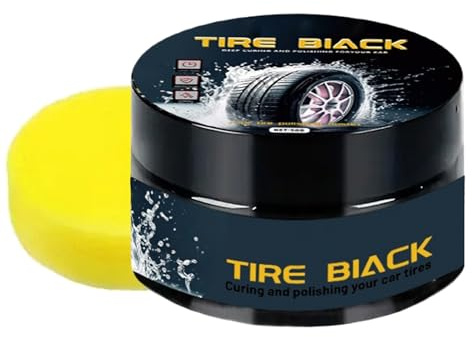 Pâte pour pneus polonais : 50 g de pâte d'émail pour pneus de voiture pour revêtement et dressing durables, cire de pneu pour améliorer la brillance et restaurer la brillance des pneus