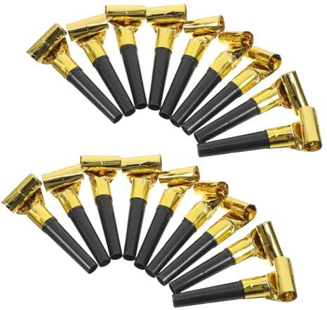 Sosoport 100 Pièces Sifflets de Fête Noir et Or Accessoires de Fête pour Anniversaires et Célébrations Souffleurs Festifs pour Ambiance Joyeuse Incontournables