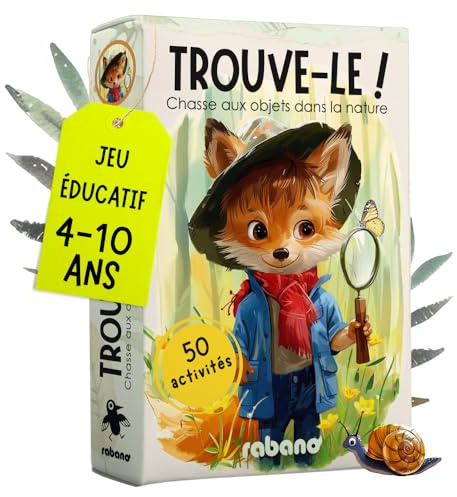 Trouve-Le! Plein air | 50 Cartes pour Enfants | Chasse au trésor et découverte de la Nature | Jeu éducatif et Cadeau pour Filles et garçons | Jeux à partir de 4, 5, 6, 7, 8 Ans (dans la Nature)