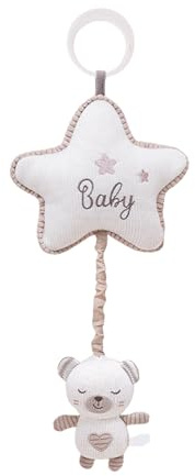 Rrlihjgu Jouet Musical Bébé,Hochet Lapin Accrochable pour Poussette - Peluche Éducative avec Boîte à Musique Berceuse pour Poussette Landau et Berceau