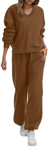 Genérico Conjunto de Pantalón y Chaqueta Cómodo para Mujer para Invierno Ropa de Estar en Casa Suave y Casual con Estilo Cálido Conjunto de Deporte de Un Solo Color