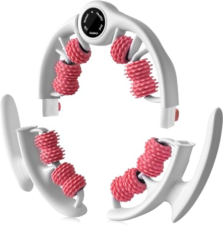 Hossom Masseur Manuel Anti-Cellulite avec Poignées Amovibles - Rouleau de Massage Professionnel pour Cuisses, Jambes et Fesses - Stimulation Fasciale et Drainage Lymphatique (Rose)