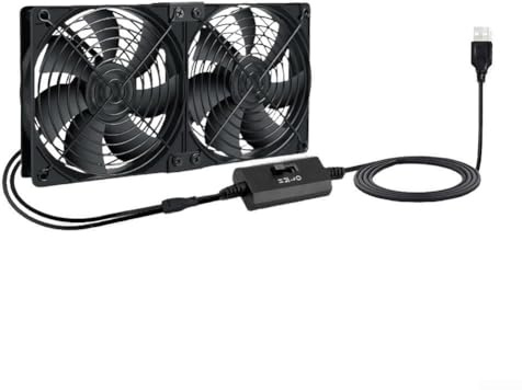 Ventilador ajustable de velocidad USB de 120 mm con control de 3 velocidades, funcionamiento silencioso de 18-36 dB para refrigeración de equipos industriales y comerciales (F030122505T-2)