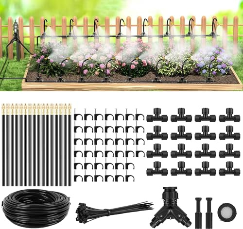 MEKOTRIN 30M/98FT Bewässerungssystem Quick Connect Bewässerungsset 360 Grad Verstellbares Automatisches Gartenbewässerungssystem für Pflanzen