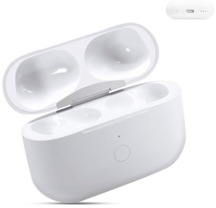 Kabelloses Ladecase, Kompatibel mit Airpods Pro 1 und Pro 2, Kabelloses USB-C, Wireless Charging Case Ersatz Replacement mit Bluetooth-Kopplungsfunktion und Synchronisierungstaste, Nur Ladecase
