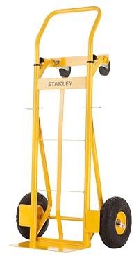 Stanley, Diable de transport robuste 200 kg, châssis en acier, roues de 260 mm, design compact, plate-forme spacieuse, idéal pour déménagements et livraisons