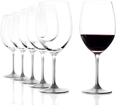 Stölzle Lausitz Copas de Vino Bordeaux Plata Event Juego de 6, 635 ml – Copas de Cristal Elegantes para Vino Tinto – Copas con Base y Tallo Plateados – Resistentes y Apto para Lavavajillas