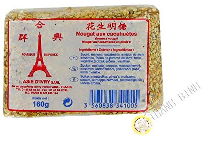 Nougat aux cacahuètes ASIE d'IVRY 160g France - Lot de 3 pièces
