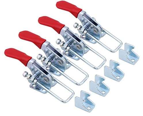 Juego de abrazaderas de palanca tipo pestillo de 4 piezas Abrazadera de palanca abrazadera de cierre de palanca capacidad de sujecin de metal 163 kg/360 libras Toggle Clamps