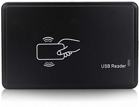 Qqmora 125KHZ RFID 3-5cm Lecteur de Carte d'identité copieur de Carte avec étiquette de clé 5 pièces, Communication et périphériques