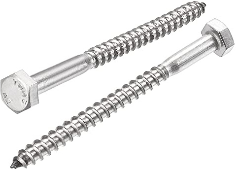 sourcing map 10Stk. Sechskantschrauben M6x80mm 304 Edelstahl selbstschneidende Schrauben