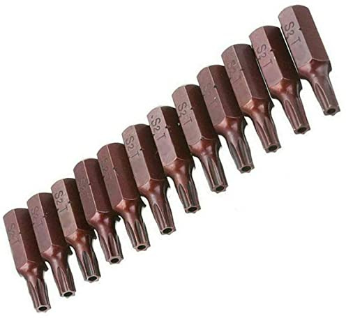 12 Stück Schraubendreher-Bits 1/4 Zoll (6,35 mm) Sechskantschaft Magnetischer T-Typ mit Löchern Torx-Bit-Set T35
