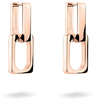LIEBESKIND BERLIN Damenschmuck– Kette, Armband und Ohrschmuck aus cooler eckiger Linkchain aus Edelstahl– Moderner Statement Schmuck