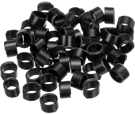 PATIKIL 200 Stück Silikon Gummilitze Gummiring Rutschfest 3/8 Schwarz | Flach, Schachteln