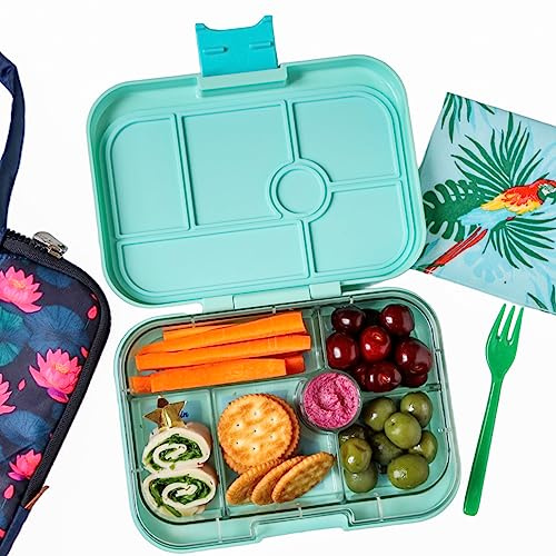 Yumbox Lonchera Bento original a prueba de fugas para niños (Serene Aqua (bandeja de París)) (SAI202303P)