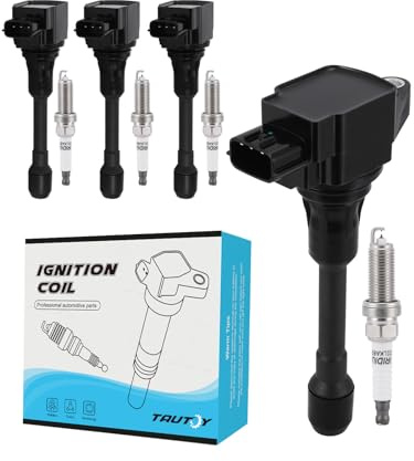 TAUTOY UF549 Ignition Coil Pack 9029 Spark Plug (4PCS) 2005-2019 For 1.6L 1.8L 2.0L 2.5L Nissan Altima Cube NP300 Frontier Rogue Sentra Tiida Urvan Versa XTrail,For 5.6L INFINITI FX50 M56 QX70
