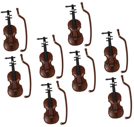 HEMOTON 8 Stücke Mini Musical Instrument Violine Dekorative Violine Handwerk Für Wohnkultur Miniatur Landschaftsbau