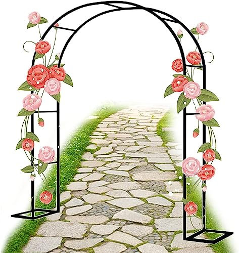 Arche Jardin pour Rosiers Plantes Grimpantes, Metal Arceau à Rosiers, Arche de Rosiers Vigne Mariage, Pergola Tonnelle de Jardin, Intérieur Extérieur Décoration de Fête,350x220x40CM